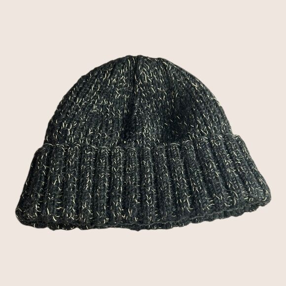 🖤 TARA 100% HANDSPUN WOOL HANDMADE KNIT LINED BEANIE CAP HAT TOQUE BLACK CREAM - Picture 1 of 5